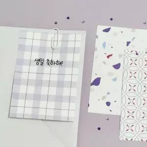 감성 패턴 미니 메모지 바이올렛