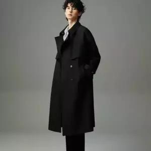훌리오 하프 가을 남자트렌치코트 칼라 더블 트렌치 커플 코트 UNO3