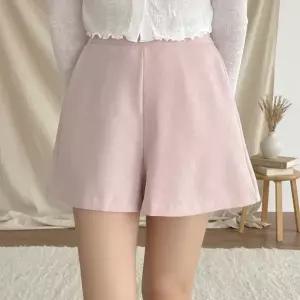 여성 뒷밴딩 심플 에이라인 4부 팬츠 바지 무지