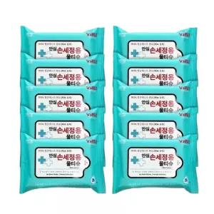 손 소독용 세정 1BOX 안심 에탄올 물티슈 100개 휴대용