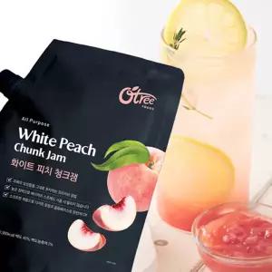 제이케이푸드 오트리 화이트피치 청크잼 1kg 시럽 잼 과일청 카페용