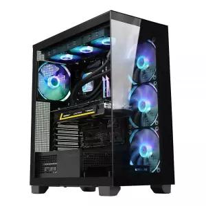앱코 컴퓨터케이스 강화유리 개방감 PC 발열관리 쿨링 블랙 MNS