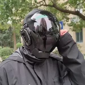 바이크 오토바이헬멧 하이바 사이버 펑크 마스크 코스프레 미래의 Robocop 할로윈 파티를위한 표준 모델 공