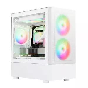 앱코 미니타워 PC 케이스 메가플로우 공기순환 쿨링 화이트 MNS