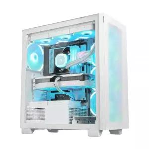 앱코 강화유리 컴퓨터 PC 케이스 LED 튜닝 쿨링 화이트 MNS