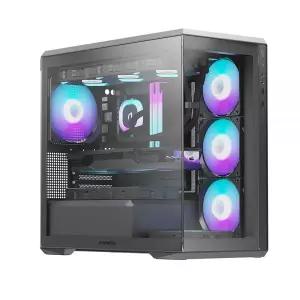 앱코 미니 타워 PC케이스 스마트 쿨링 LED 공기순환 통풍 블랙 MNS