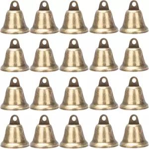 20PCS 징글벨 봄 갈고리가 달린 빈티지 황동벨 결혼식 초인종 개 목걸이 크리스마스 트리 장식 주얼리 재봉