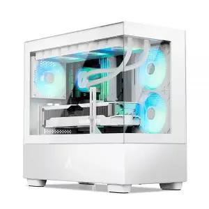 앱코 PC케이스 웨일샤크 미니타워 고성능 CPU 쿨링 화이트 MNS