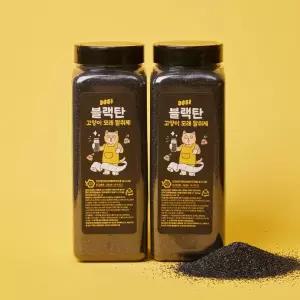 3651 고양이 모래 탈취제 화장실 냄새제거 블랙탄 천연 1000ml 2개 MNA