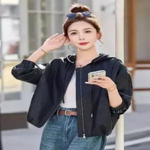 세군다 캐주얼 여성 야구 점퍼 잠바 숏 자켓 후드 가죽 DOS1