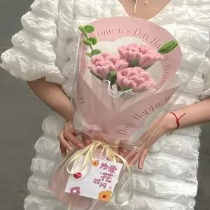 카네이션 꽃다발 만들기 풀 키트 모루 철사 DIY 재료