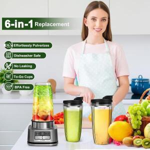 닌자 블렌더 BN401 BL456 BL480 BL2012 BN751 SS101 교체용 32온스 컵 휴대용 뚜껑 포함