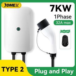호환JDMEX EVSE Wallbox EV 충전기 Type2 32A 7KW IEC62196-2 플러그 앤 플레이 자동차 충전소 차량용 5m