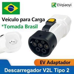 호환EVqiaoyi Type2 V2L 배터리 방전기 (BYD MG 차량용, 캠핑용 브라질 소켓 포함)