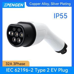 호환IPENGEN 유형 2 여성 32A 3상 22KW EVSE EV 충전기 자동차 플러그 충전소 용 IEC 62196 변환기