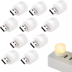 TWSTYFAL 10PCS USB 야간 조명 LED 미니 전구 플러그인 소형 따뜻한 흰색 침실 욕실 복도 보육원 주방