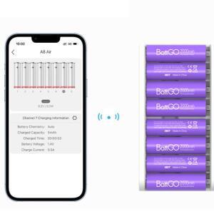 A8 에어 8 베이 가정용 배터리 충전기 스마트 27W AA 10500 무선 작동