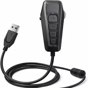 볼륨 조절 마이크 헤드폰 어댑터 플러그 앤 플레이 기능이 있는 USB 오디오 타입 C 사운드 카드 외장