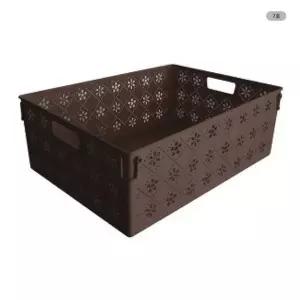 넓은 EPO362E9 바스켓 수납박스 정리함 1개 328x235x114mm 연분홍 연갈색