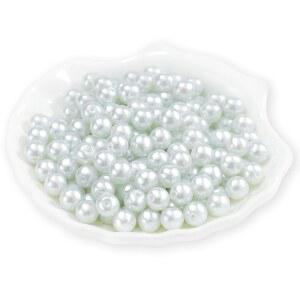 구옥신 200Pcs 유리 진주 구슬 가짜 원형 체코의 작은 새틴 광택 스페이서 느슨한 벌크, DIY 팔찌 보석 제작 공예 용품(4MM, 흰색)을 위해 수작업으로 만든 구멍이 있습니