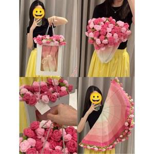 꽃다발담요 뜨게꽃 블랭킷뜨기 세트 해바라기 패키지 진주 실뜨기 삼색 지름 미완성 네온