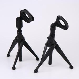 1pcs 미니 휴대용 테이블 스탠드 범용 마이크 데스크탑 삼각대 조절식 클립 홀더 경량 브래킷