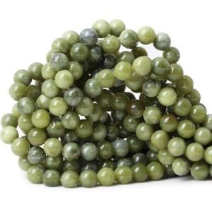 CHEAVAN 45PCS 8mm 천연 대만 그린 제이드 라운드 루즈 비드 주얼리 제작 DIY 팔찌 목걸이 재료 1 가닥 15