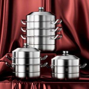 4단 찜솥 316 대형 두꺼운 인덕션 찜통 스테인레스 초두꺼운 냄비 단체 찐빵 찜기 스텐