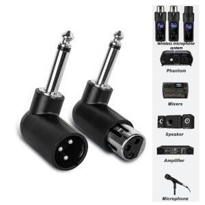 XLR 남성-6.35mm1/4인치 여성 어댑터 - 3핀 밸런스드 오디오 인터페이스 마이크 스피커 적합