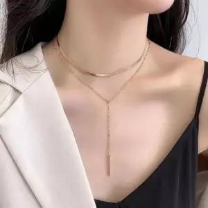 [라일리쥬얼리] Rly 여성 뱀줄 체인 써지컬 스틸 레이어드 목걸이 세