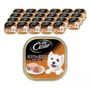 시저 주식캔 쇠고기와 닭고기 100gx24개