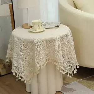 레이스 식탁보 90x90cm 테이블 식탁보 사각형 빈티지 인테리어