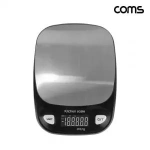 Coms 디지털 주방 저울 1g 단위 측정 영점기능 Black HA129