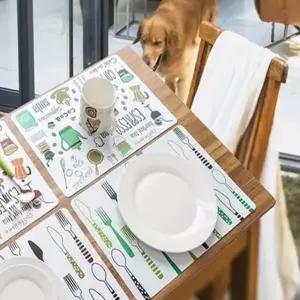 WL 심플한 다용도 PVC 방수 플레이팅 식탁 테이블 매트