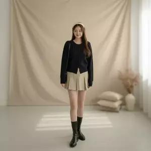 여성용 기본 스쿨 테니스 미니스커트 치마