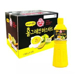 오뚜기 홀그레인 머스타드 1100g 12개 한박스 겨자씨 대용량 업소용 드레싱 겨자소스 스테이크 소스
