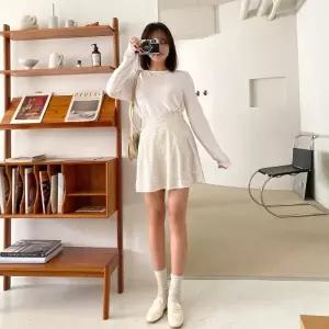 여성 플레어 미니 스커트 꽃무늬 뒷밴딩 치마 플라워