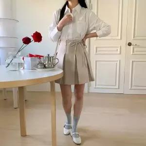 여성 리본 장식 플리츠 미니 스커트 치마
