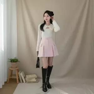 여성 뒷밴딩 사이드포켓 카고 미니스커트 치마