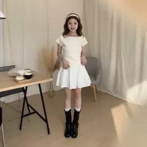 옷자락 여성 봄여름 면캉캉 레이스 밴딩 미니스커트