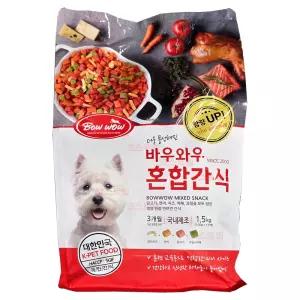 바우와우 혼합간식 4가지맛 믹스 1500g