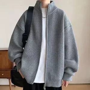 [라일리의류] Rly 남성 하이넥 니트 집업 아우터 데일리룩