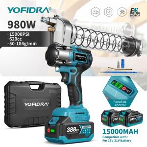 YOFIDRA 브러시리스 bldc 103Mpa 전동 건 15000PSI 오일  파워 툴 마키타 호환 18V 배터리용