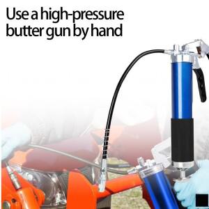 7000PSI 오일 그리스 건 키트 수동 피스톨 그립 고압 펌핑 커플러 400CC 주입 중장비 유지보수 도구