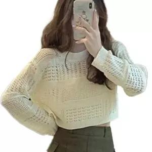 (색상 화이트 FREE)크롭그물니트 바캉스룩 여성 그물 크롭 여름 니트 긴팔 여성그물니트
