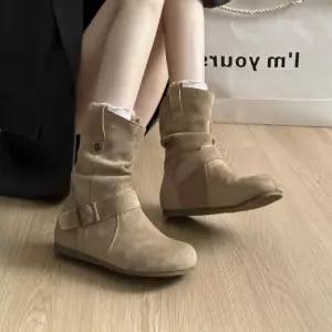 셉띠엠브레 청 가을 빈티지 워커 키높이 숏 부츠 서부 여성워커힐 UNO3