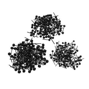 바늘 펠트 인형 제작용 미니 유리 눈 300개 키트 2.8mm 3.2mm 4mm 사이즈 모음 블랙 컬러 DIY 공예용 작은 눈알 부속