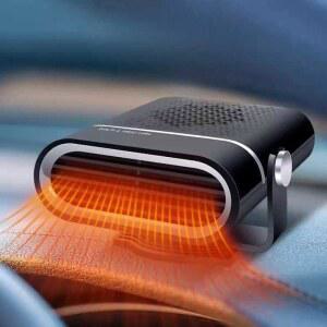 소형 자동차 온풍기 서리제거 아웃도어 스토브 150W 전용 공기청정 방지 제거 USB 차 워머 김서림 블랙 12V 히터 2초간 24v