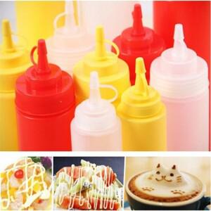 스퀴즈 조미료 병 250ml/360ml, 캡 뚜껑 포함 케첩 겨자 핫 소스 올리브 오일 주방 액세서리