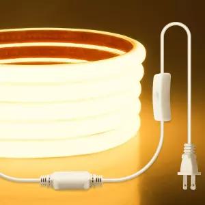아클로롤 COB LED 스트립 라이트 110V 120V 6FT 웜 화이트 3000K 주방 캐비닛 옷장 DIY 조명 프로젝트